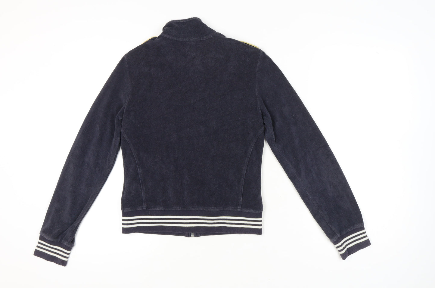 Adidas Women’s Navy Full Zip Sweatshirt Size 10 Cotton Blend Crown Logo