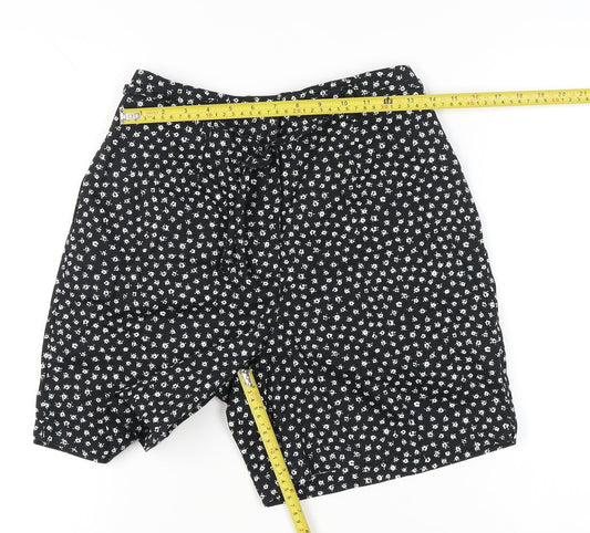 Karen Scott Women’s Black Floral Cotton Chino Shorts Size 12
