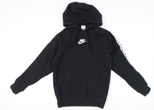 Womens UK XS Regular Nike Black Pullover Hoodie