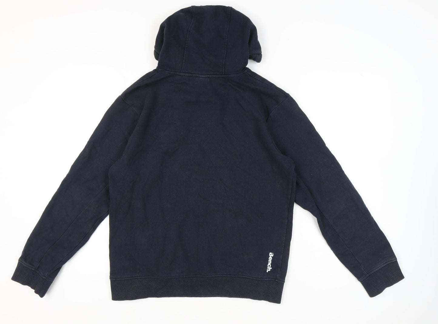 Bench Men’s Blue Pullover Hoodie L Logo Hooded Sweatshirt