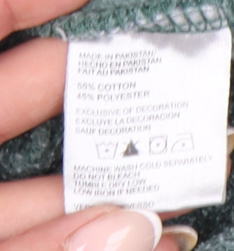 Vintage Collection Womens Green Pullover Hoodie Size M Wolfsburg Graphic