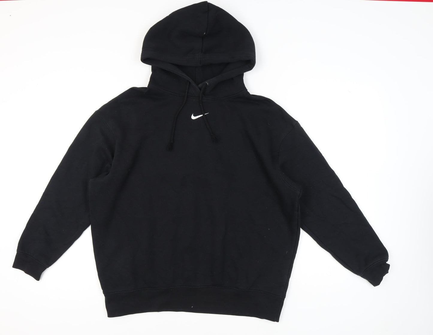 Nike Unisex Adults Black Pullover Hoodie M Logo Sports Fleece