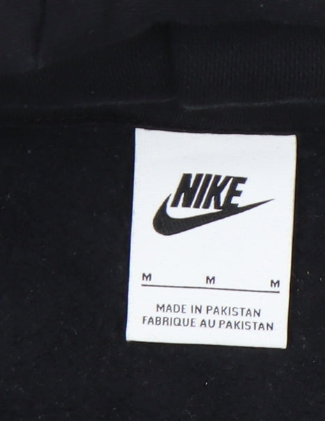 Nike Unisex Adults Black Pullover Hoodie M Logo Sports Fleece