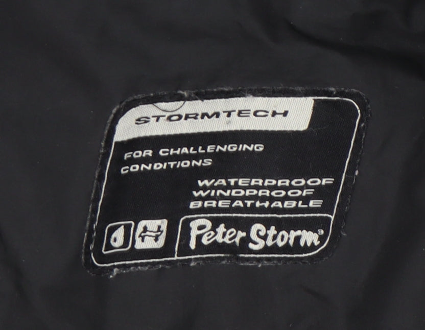 Peter Storm Men’s Black L 41-43" Rain Coat Jacket Waterproof Hooded