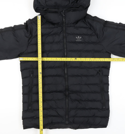 Adidas Womens Black XS Puffer Jacket Hooded Quilted Coat