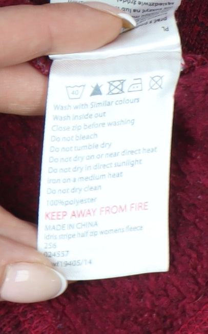 Mountain Warehouse Womens Red 1/2 Zip Fleece Sweatshirt UK 10