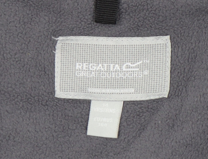 Regatta Boys Black Grey 14 Years Puffer Jacket Hooded Winter Coat