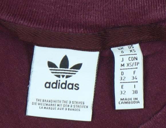 Adidas Womens Multicoloured Size 6 Crew Neck Cotton T-Shirt