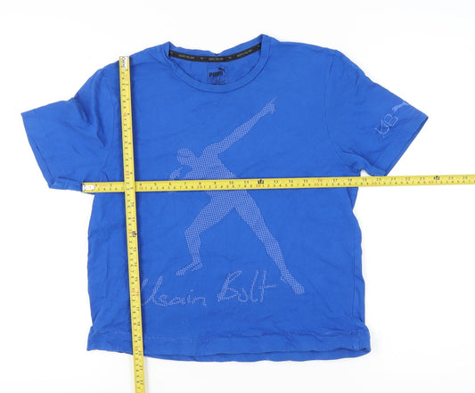 Puma Unisex Blue Graphic Usain Bolt T-Shirt Size S Casual Sports
