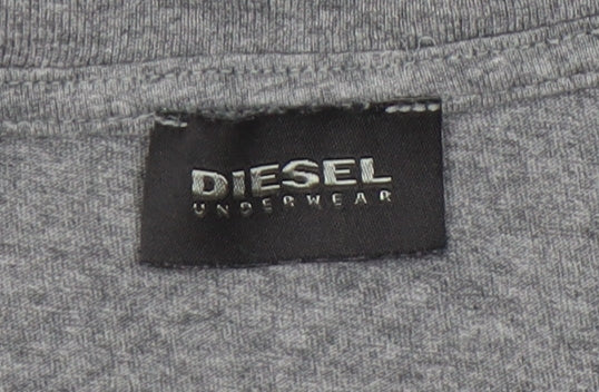 Diesel Men's Grey Cotton Crew Neck Short Sleeve T-Shirt Size L