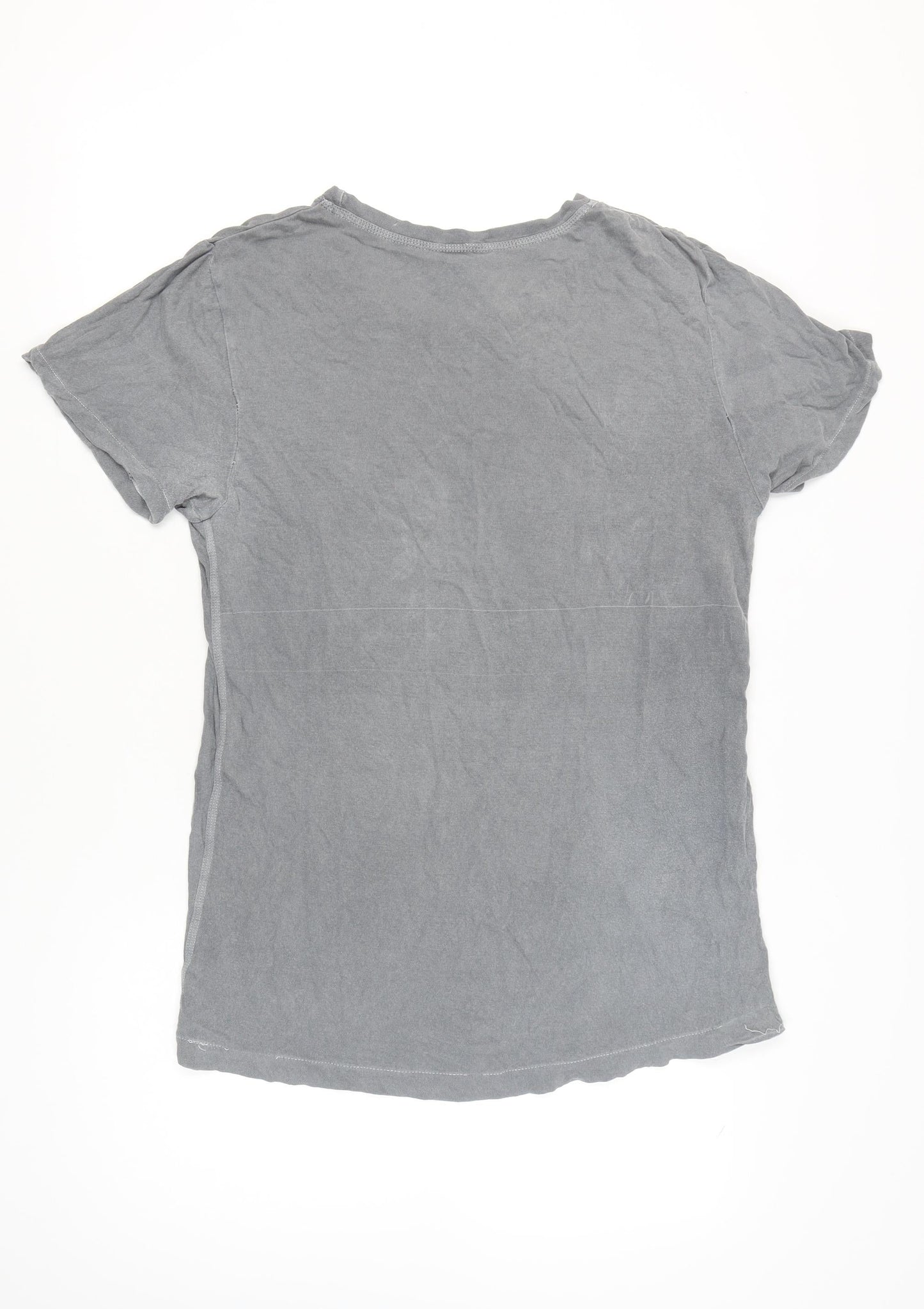 Diesel Men’s Grey L Graphic Print Cotton T-Shirt Crew Neck