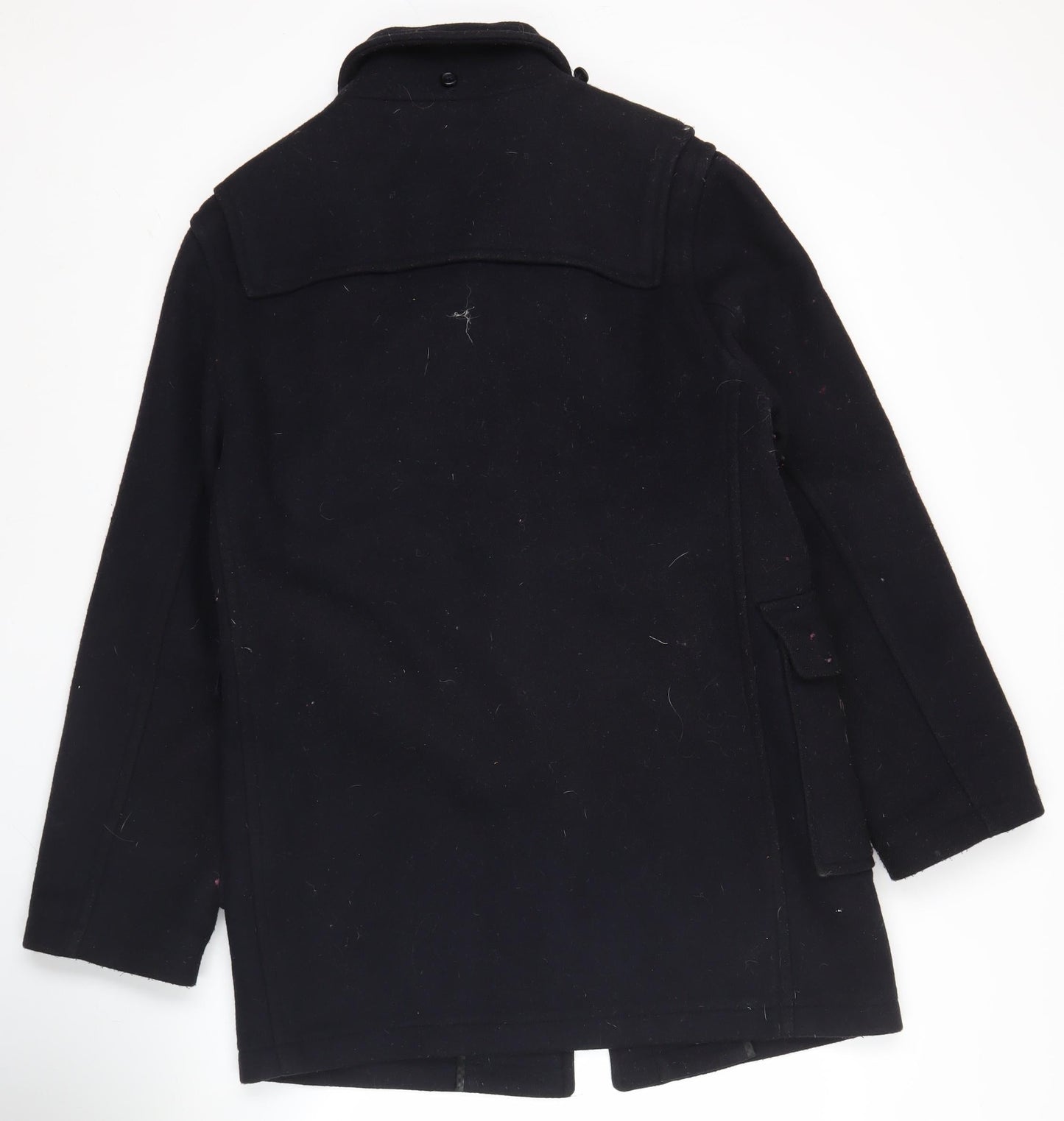 Barbour Womens Black Wool Duffle Coat UK 14 Mid-Length Toggle