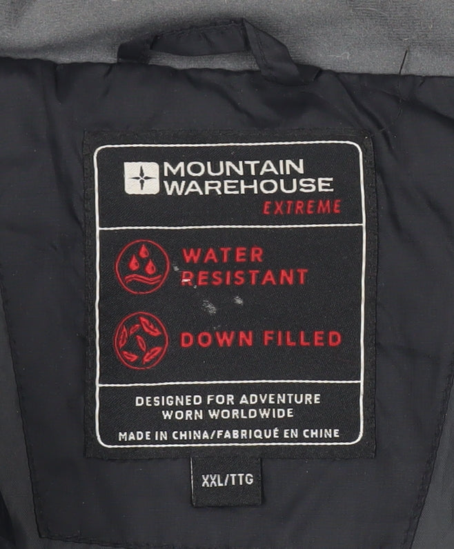 Mountain Warehouse Men Black 2XL Puffer Jacket Down Winter Coat