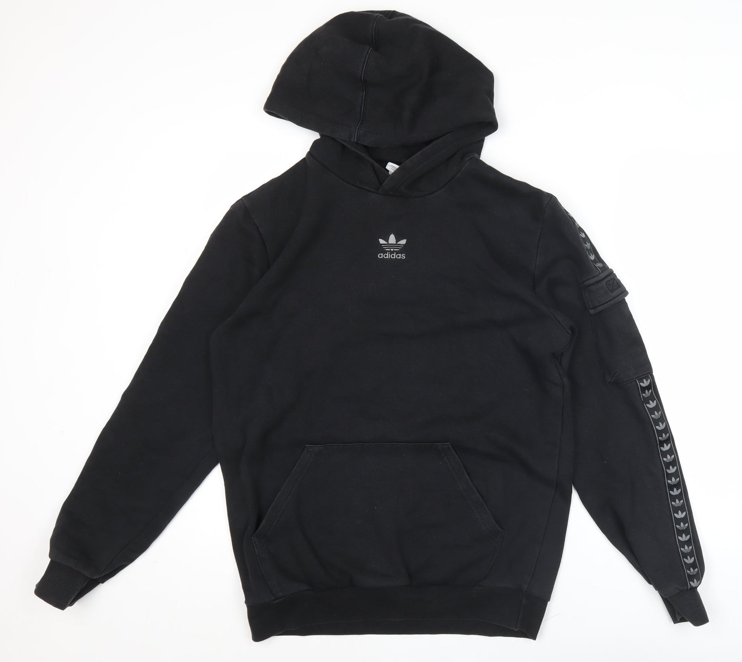 Adidas Boys Black Pullover Hoodie 15-16 Years XL Logo Sports Casual