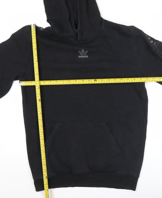 Adidas Boys Black Pullover Hoodie 15-16 Years XL Logo Sports Casual