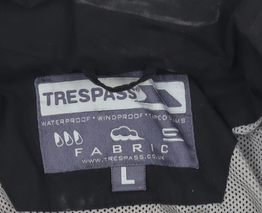 Trespass Men's Black Waterproof Windproof Jacket Coat L Outdoor