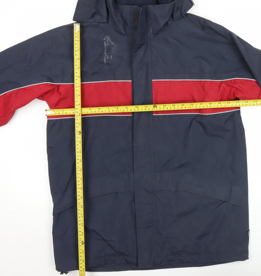 Peter Storm Boys Blue Red Waterproof Rain Coat Jacket 13 Years Hooded