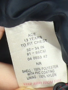 Peter Storm Boys Blue Red Waterproof Rain Coat Jacket 13 Years Hooded