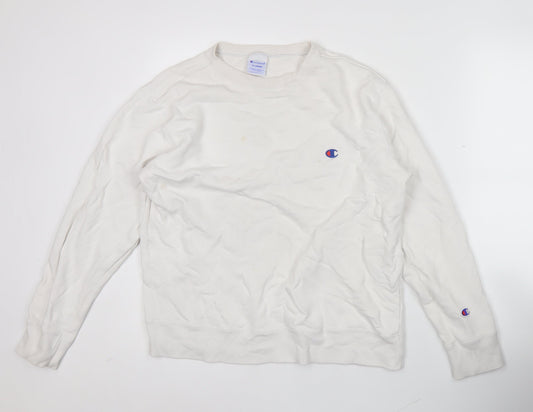 Champion Men’s White XL Pullover Sweatshirt Crew Neck Logo
