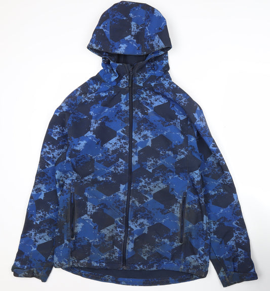 Mountain Warehouse Mens Blue Softshell Jacket M Hooded Outdoor