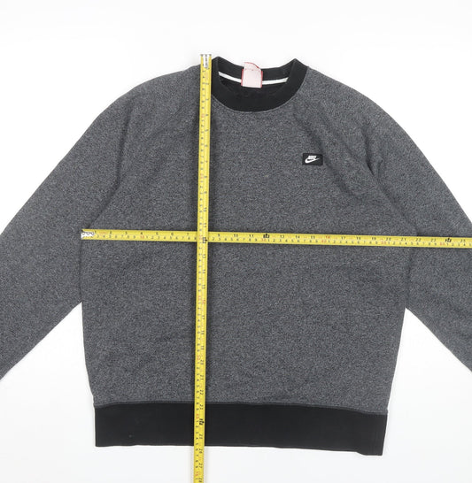 Nike Mens Grey Medium Pullover Sweatshirt Crew Neck Long Sleeve