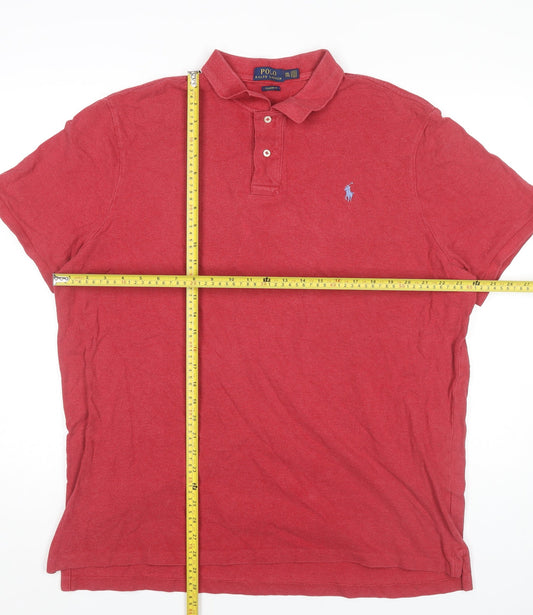 Ralph Lauren Men's Red 2XL Classic Fit Cotton Polo Shirt