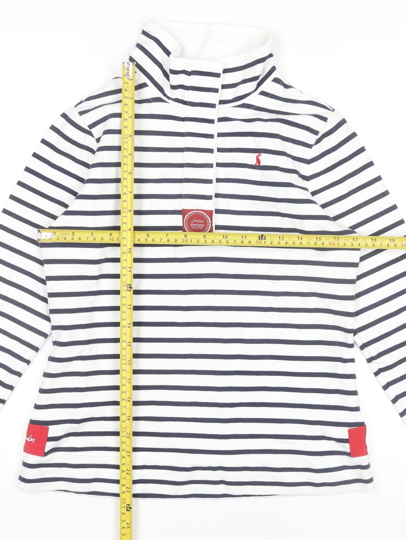 Joules Women’s Navy Striped Sweatshirt UK 10 Cotton Pullover