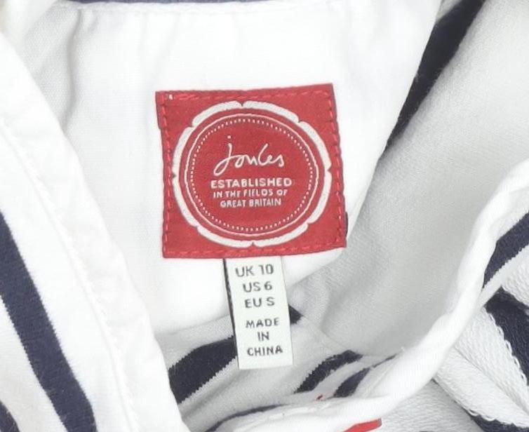 Joules Women’s Navy Striped Sweatshirt UK 10 Cotton Pullover