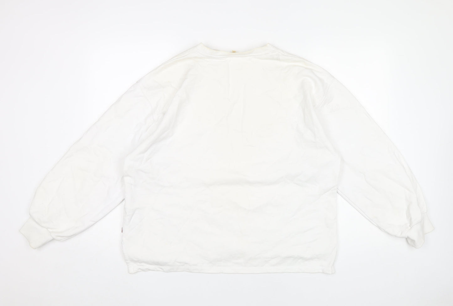 Levi's Women's White Small Logo Pullover Sweatshirt Long Sleeve