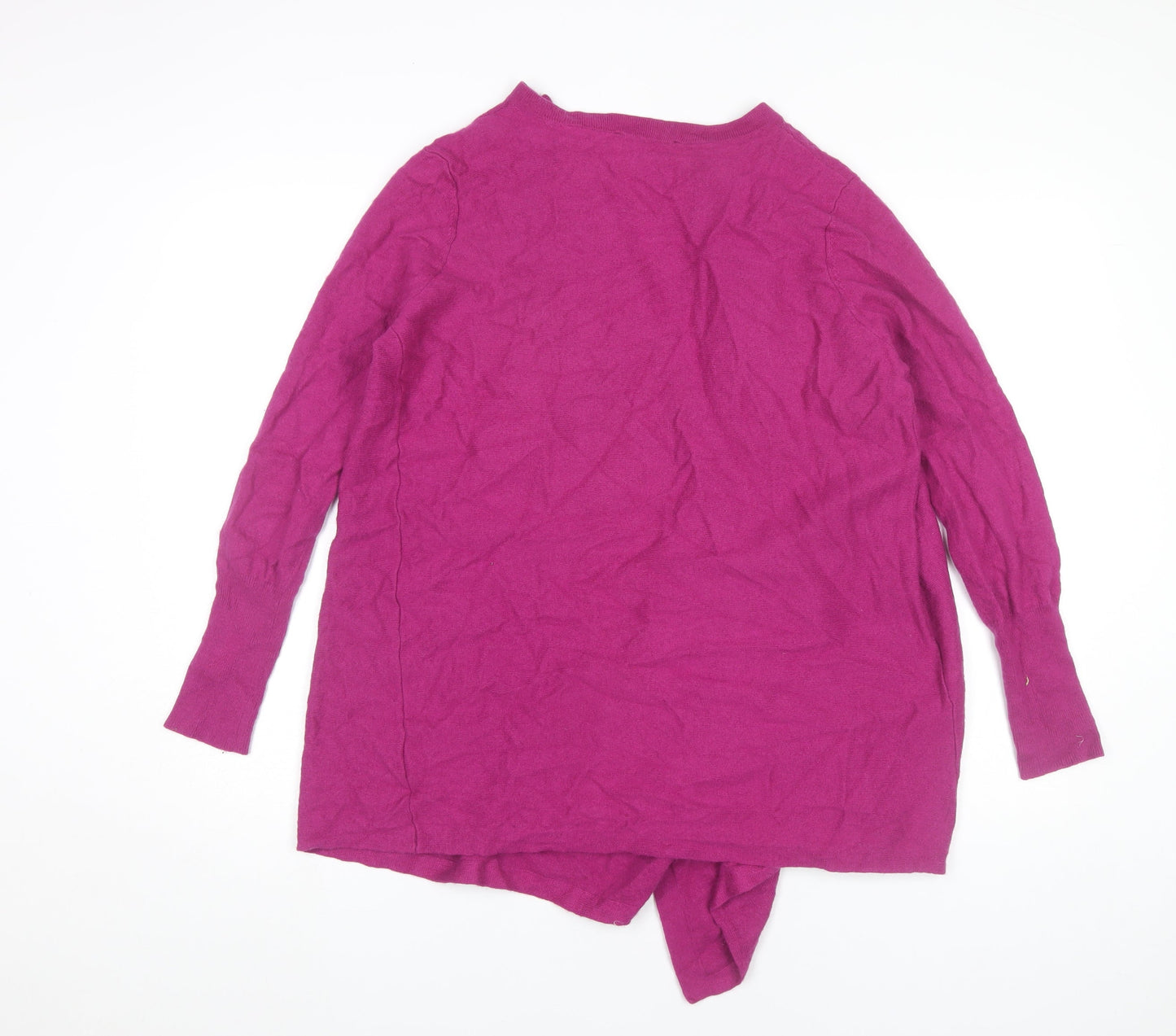 Jaeger Womens Pink Long Sleeve Open Cardigan M Wool Cashmere Blend