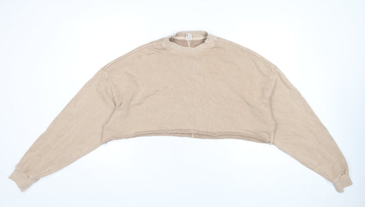 Reebok Womens Beige Pullover Sweatshirt M Casual Athletic