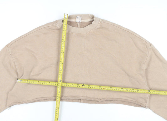 Reebok Womens Beige Pullover Sweatshirt M Casual Athletic