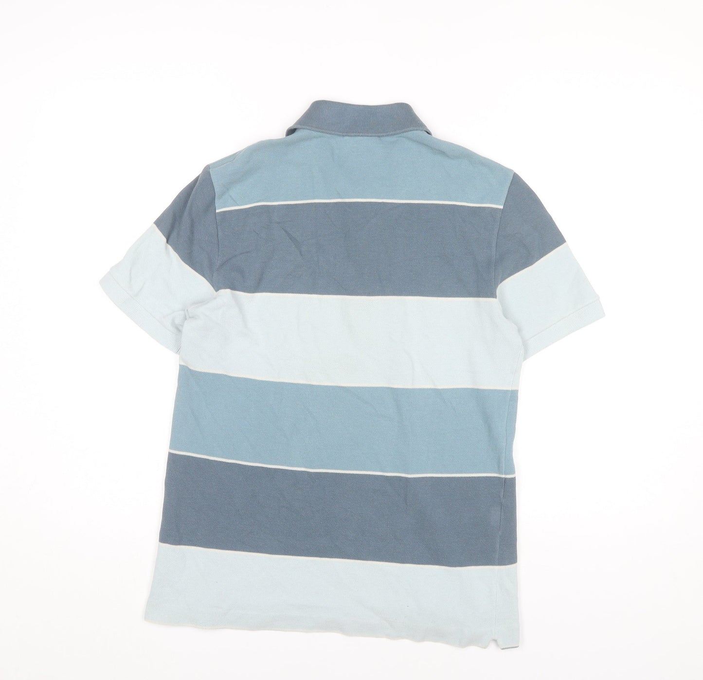 Lacoste Men’s Blue Striped Polo Shirt Size S Short Sleeve Cotton