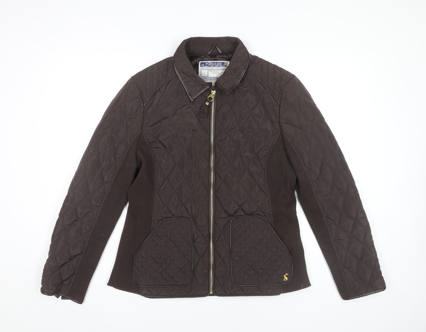Joules Womens Brown Quilted Mid-Length Jacket Size 16