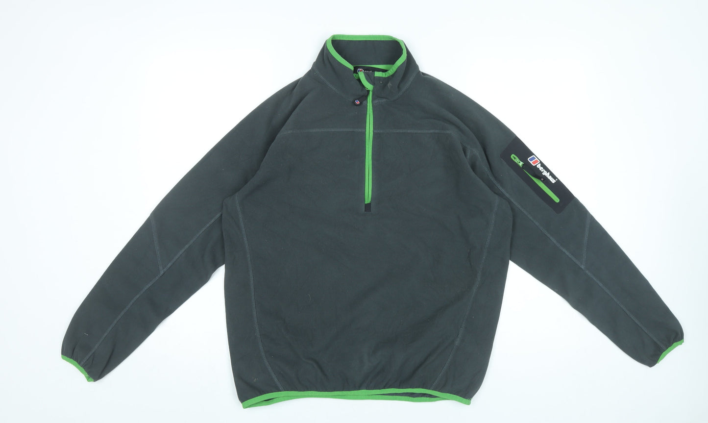 Berghaus Men’s Grey Fleece Sweatshirt M 1/4 Zip Outdoor Walking Top