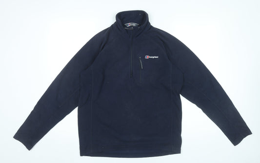Berghaus Men’s Blue Fleece Sweatshirt Small Pullover 1/2 Zip Outdoor