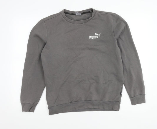 Puma Men’s Grey Small Sweatshirt Pullover Crew Neck Logo