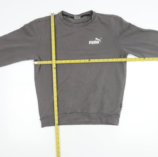 Puma Men’s Grey Small Sweatshirt Pullover Crew Neck Logo