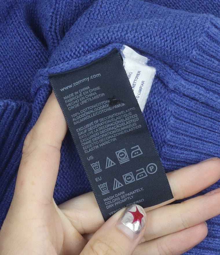 Tommy Hilfiger Men’s Blue Cotton Pullover Jumper S Long Sleeve