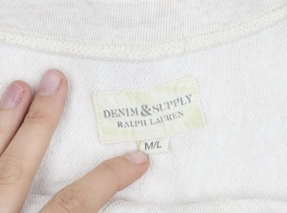 Ralph Lauren Denim & Supply Womens Beige Cotton Sweatshirt M/L
