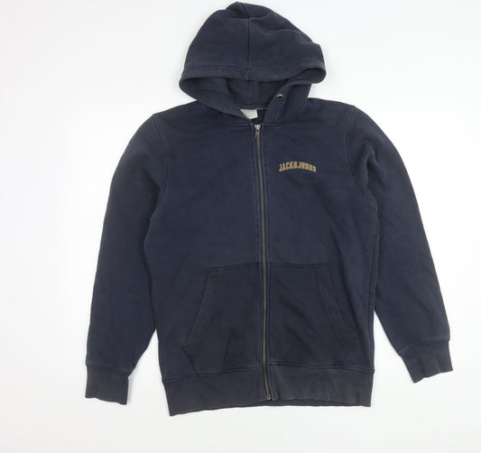 Jack & Jones Men's Blue Full Zip Hooded Jacket Size S