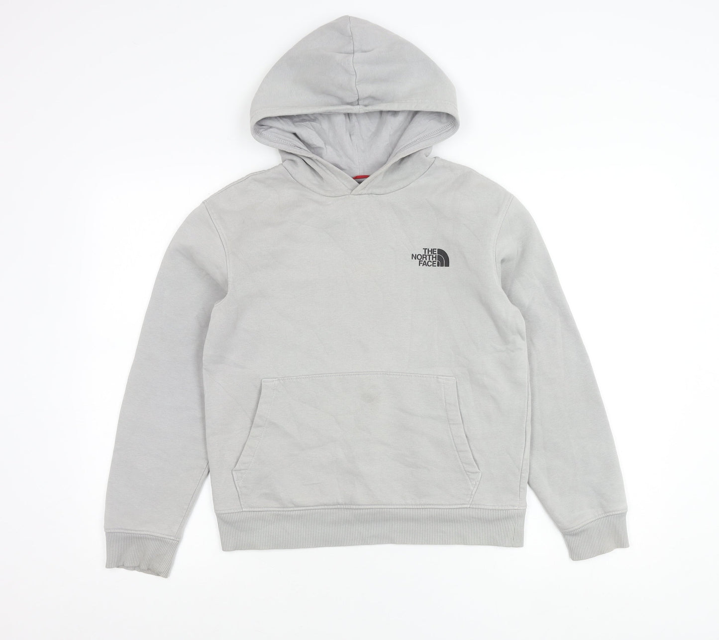 The North Face Boys Grey Pullover Hoodie Size 14 Years Logo Graphic Print