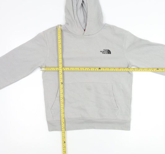 The North Face Boys Grey Pullover Hoodie Size 14 Years Logo Graphic Print