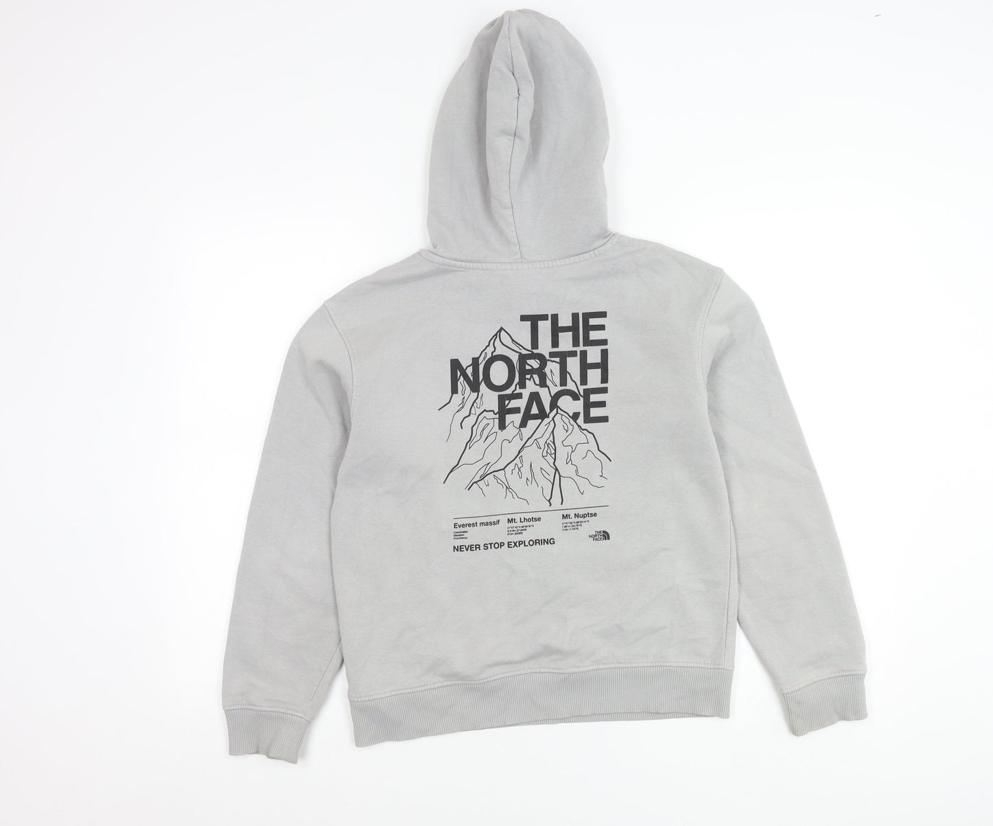 The North Face Boys Grey Pullover Hoodie Size 14 Years Logo Graphic Print