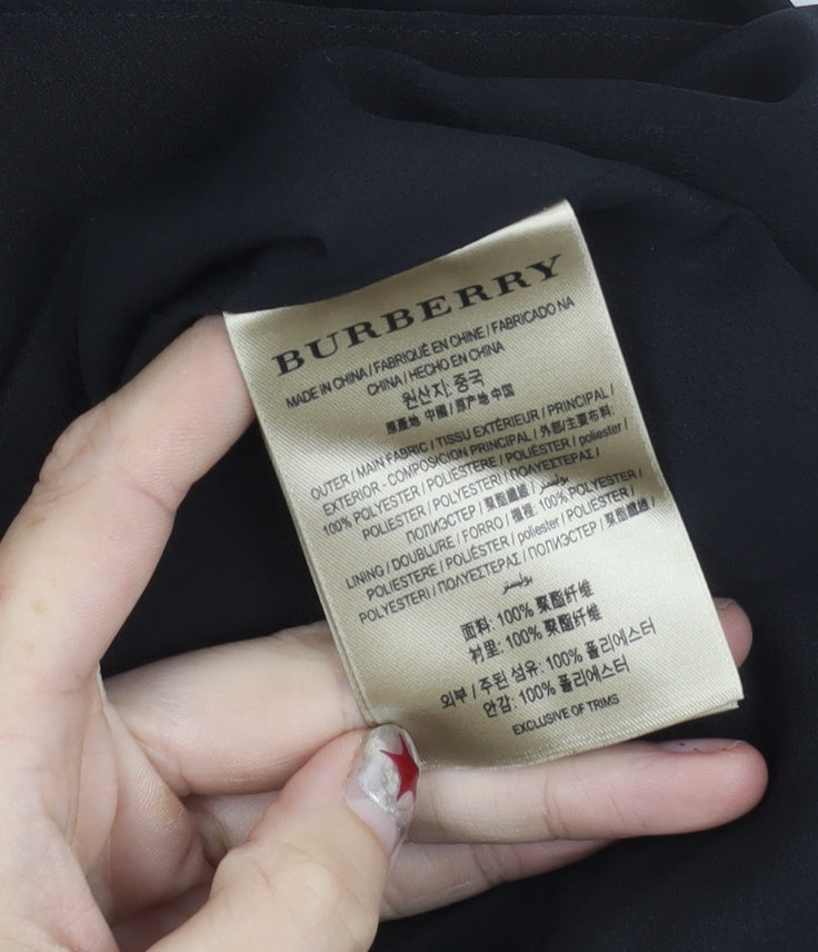 Burberry Women Black Size 6 Midi Pleated Skirt Polyester Chiffon