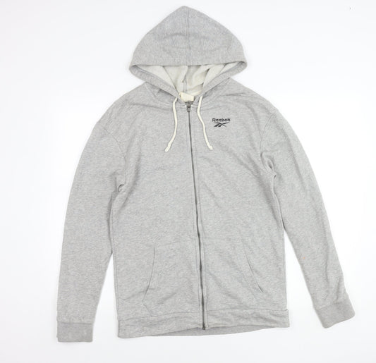 Reebok Men’s Grey Small Full Zip Hoodie Jacket Casual Sports