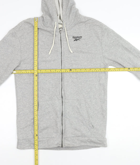 Reebok Men’s Grey Small Full Zip Hoodie Jacket Casual Sports