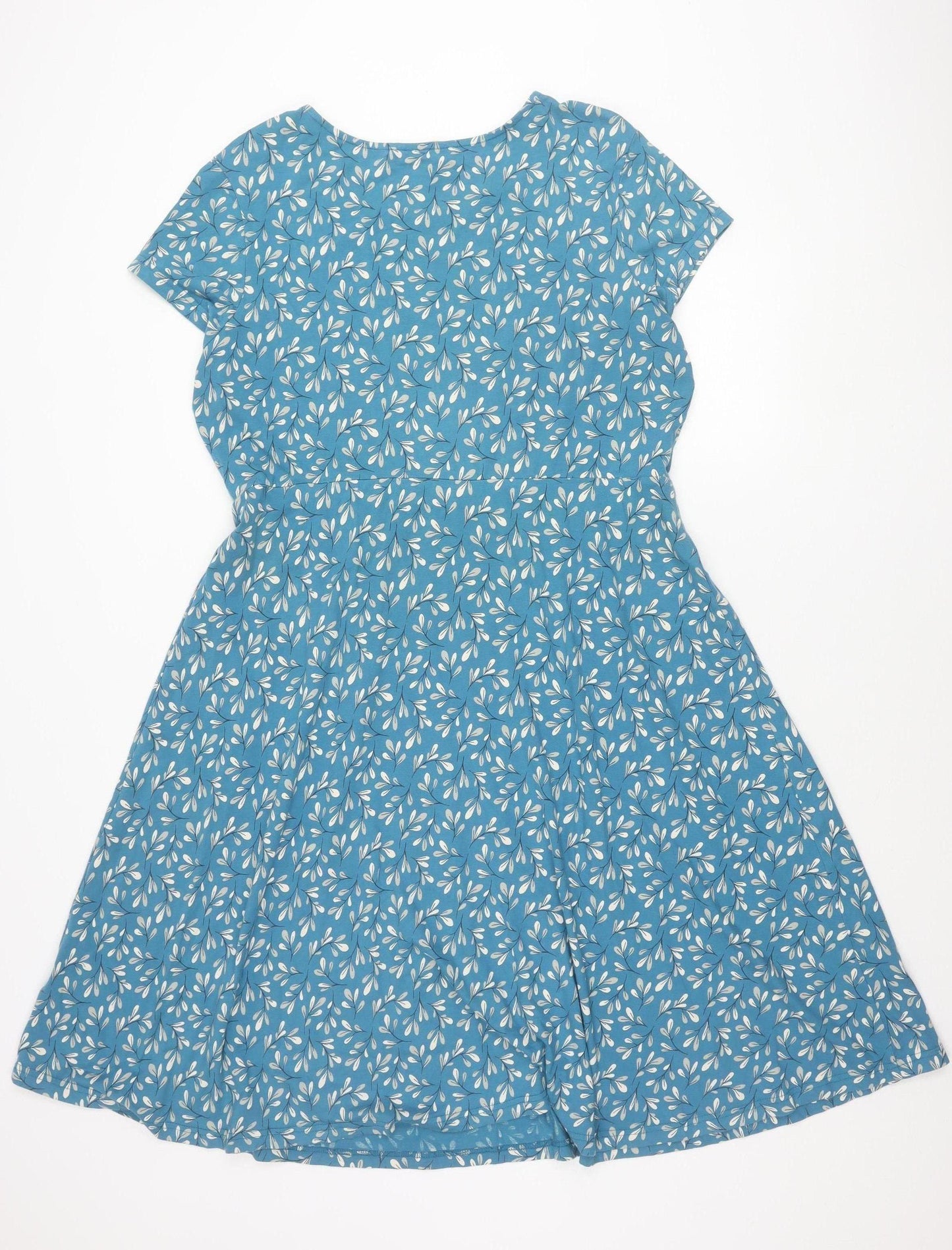 Seasalt Cornwall Women’s Blue Floral Cotton A-Line Dress Size 18