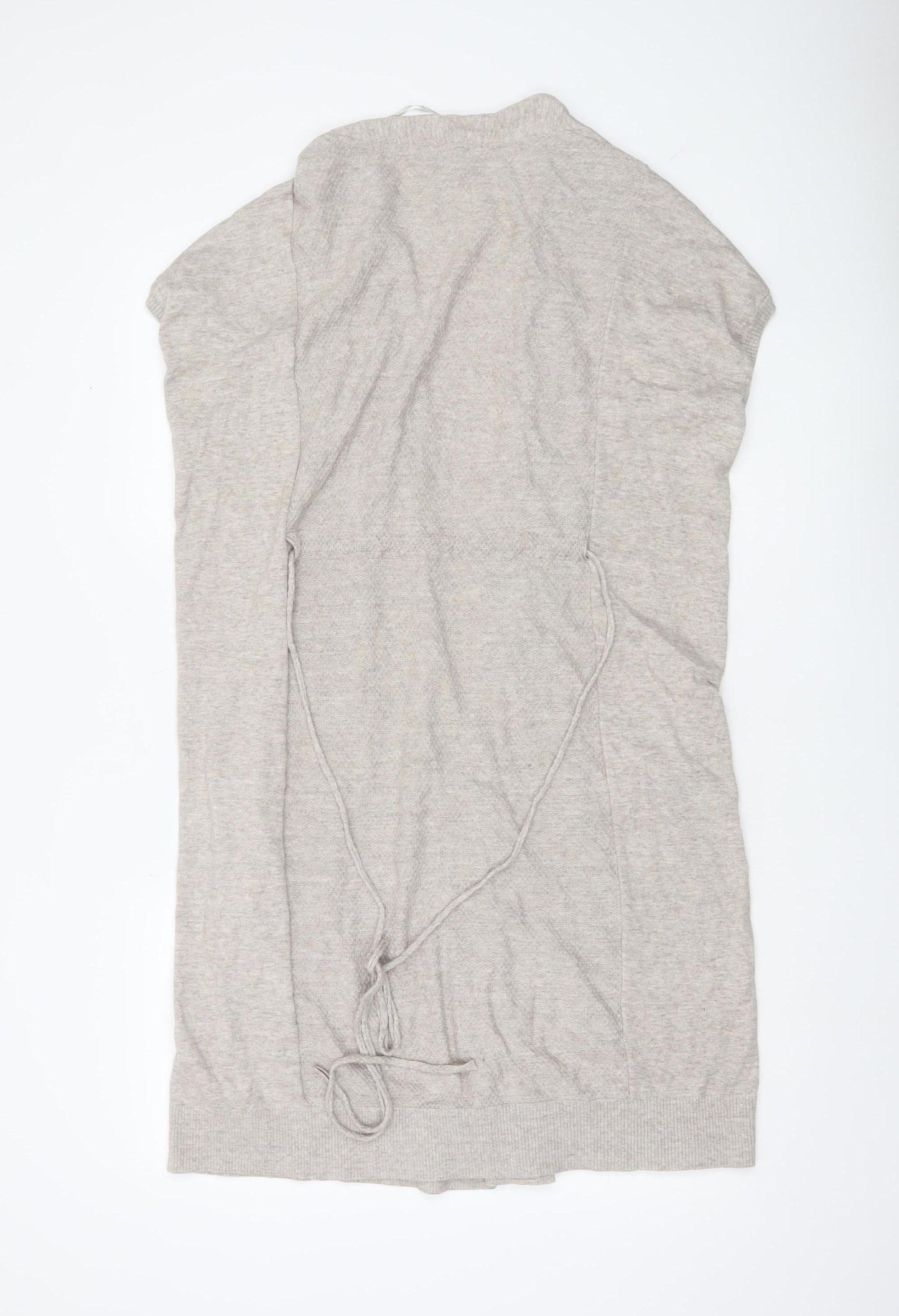 FatFace Womens Beige Sleeveless Knit Cardigan Vest M Cotton