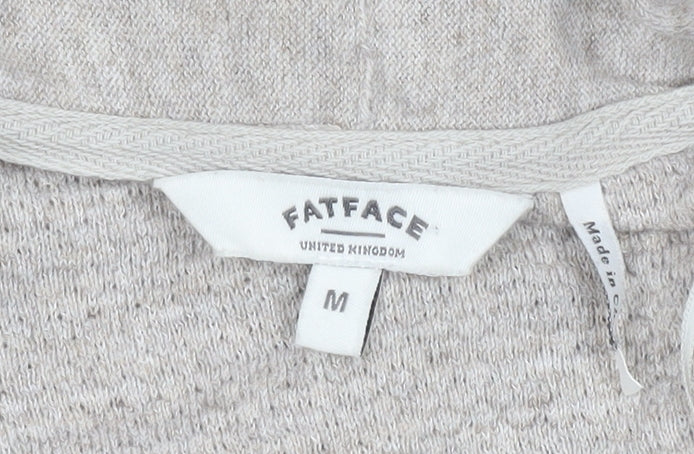 FatFace Womens Beige Sleeveless Knit Cardigan Vest M Cotton